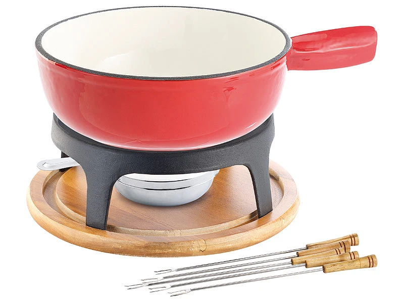 Rosenstein & Söhne Fondue:Käsefondue-Set Aus Emailliertem Gusseisen, Ø24 Cm 3 Rosenstein & Söhne Fondue:Käsefondue-Set Aus Emailliertem Gusseisen, Ø24 Cm