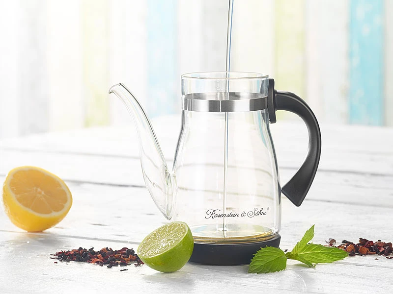 Rosenstein & Söhne Eisteemaschine:Eistee- & Tee-Bereiter-Kanne Mit Komfort-Brühfunktion, 850ml 7 Rosenstein & Söhne Eisteemaschine:Eistee- & Tee-Bereiter-Kanne Mit Komfort-Brühfunktion, 850ml – Bild 5