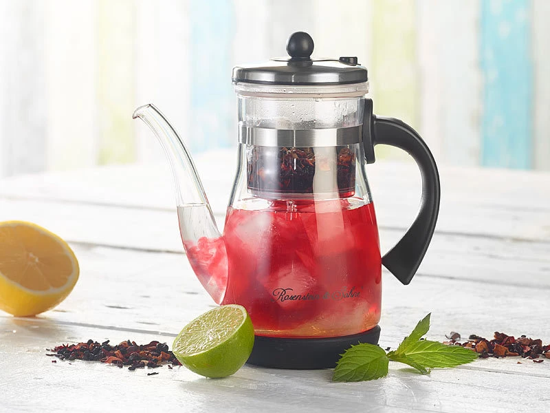 Rosenstein & Söhne Eisteemaschine:Eistee- & Tee-Bereiter-Kanne Mit Komfort-Brühfunktion, 850ml 6 Rosenstein & Söhne Eisteemaschine:Eistee- & Tee-Bereiter-Kanne Mit Komfort-Brühfunktion, 850ml – Bild 4