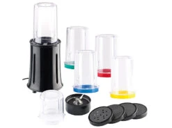 Rosenstein & Söhne Blender:Kompaktes 17-teiliges Standmixer-Set, 400 Watt