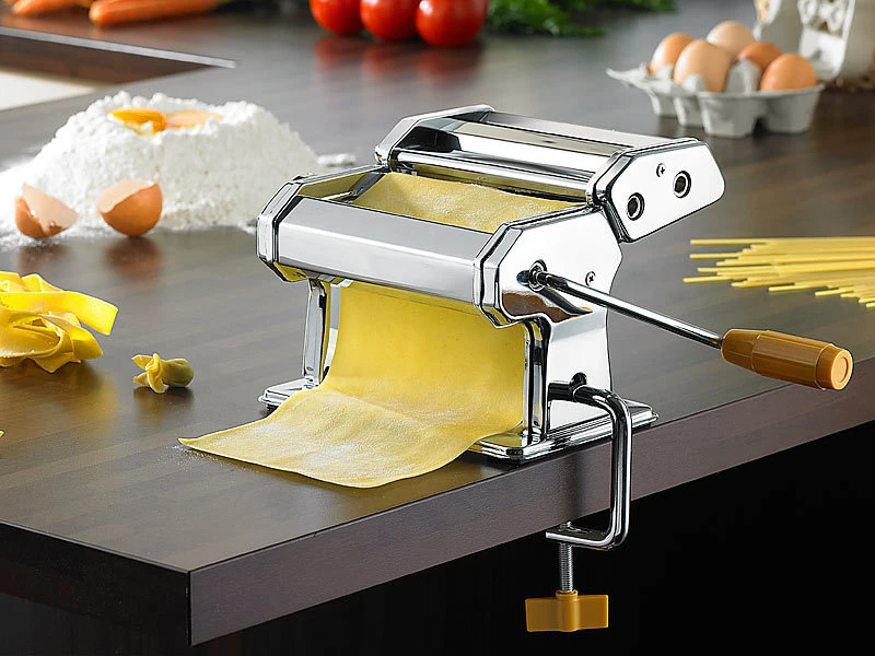 Rosenstein & Söhne Pasta Maschine:Nudel-Maschine NM-100, Schmale & Breite Bandnudeln, Versandrückläufer 6 Rosenstein & Söhne Pasta Maschine:Nudel-Maschine NM-100, Schmale & Breite Bandnudeln, Versandrückläufer – Bild 4