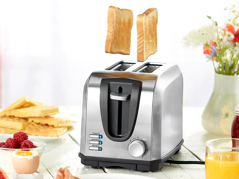 Rosenstein & Söhne Design-Toaster:Edelstahl-Toaster Für 2 Scheiben, 650 W (Versandrückläufer) 4 Rosenstein & Söhne Design-Toaster:Edelstahl-Toaster Für 2 Scheiben, 650 W (Versandrückläufer) – Bild 2