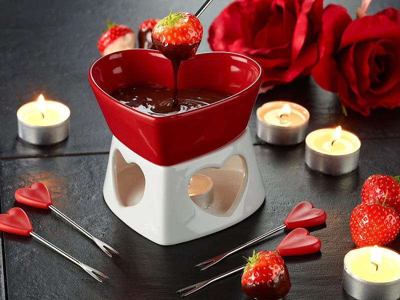 Rosenstein & Söhne Schokoladenfondue:Schokofondue In Herzform 4 Rosenstein & Söhne Schokoladenfondue:Schokofondue In Herzform – Bild 2