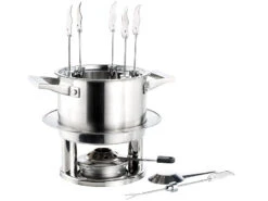 Rosenstein & Söhne Fondue Set Brennpaste:Edelstahl-Fondue-Set Für 6 Personen