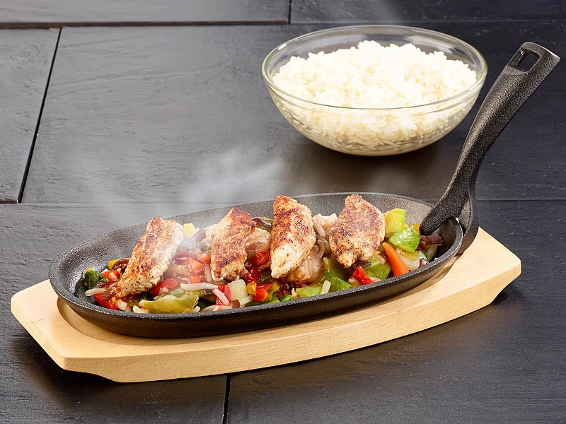 TS Servierpfännchen:2 Profi-Servierpfannen, Gusseisen, Mit Untersetzer, 28x18x2 Cm, 1,5 Kg 6 TS Servierpfännchen:2 Profi-Servierpfannen, Gusseisen, Mit Untersetzer, 28x18x2 Cm, 1,5 Kg – Bild 4