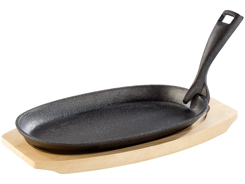 TS Servierpfännchen:2 Profi-Servierpfannen, Gusseisen, Mit Untersetzer, 28x18x2 Cm, 1,5 Kg 4 TS Servierpfännchen:2 Profi-Servierpfannen, Gusseisen, Mit Untersetzer, 28x18x2 Cm, 1,5 Kg – Bild 2