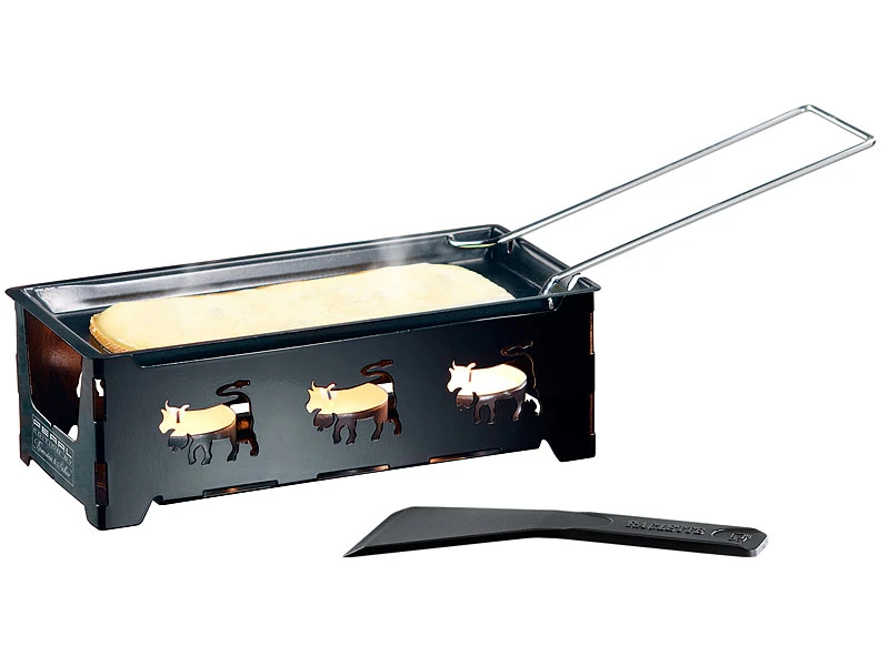 Rosenstein & Söhne Raclette Teelichtofen:3er-Set Teelicht-Raclette, Mit Schaber 5 Rosenstein & Söhne Raclette Teelichtofen:3er-Set Teelicht-Raclette, Mit Schaber – Bild 3