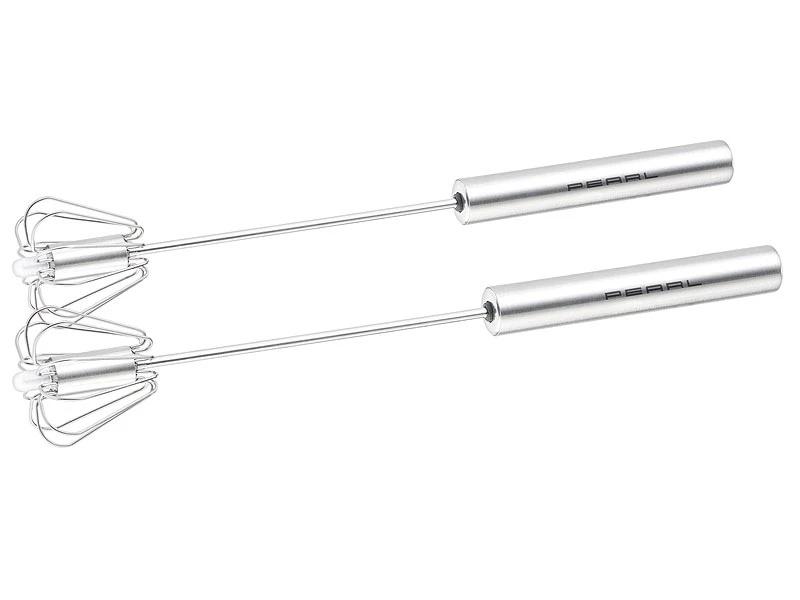 PEARL Zauberquirl:2er Set Multi-Quirl Mit Drehautomatik, Edelstahl, 25cm 4 PEARL Zauberquirl:2er Set Multi-Quirl Mit Drehautomatik, Edelstahl, 25cm – Bild 2