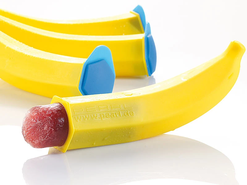 PEARL Silikonformen Eis:Silikon-Formen "Eis Banane" Für Speiseeis, 4er-Set 4 PEARL Silikonformen Eis:Silikon-Formen "Eis Banane" Für Speiseeis, 4er-Set – Bild 2