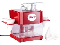 Rosenstein & Söhne Shaved Ice Maschine:Shaved-Ice-Maker Mit 4 Kunststoff-Eisbechern, 4 Servierhalter, 90 Watt -Rosenstein & Söhne Shop nc3614 0