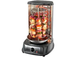 Rosenstein & Söhne Gyrosgrill:Döner- Und Gyros-Grill, 2.000 Watt, Mittelspieß Mit Spießgabeln, Timer