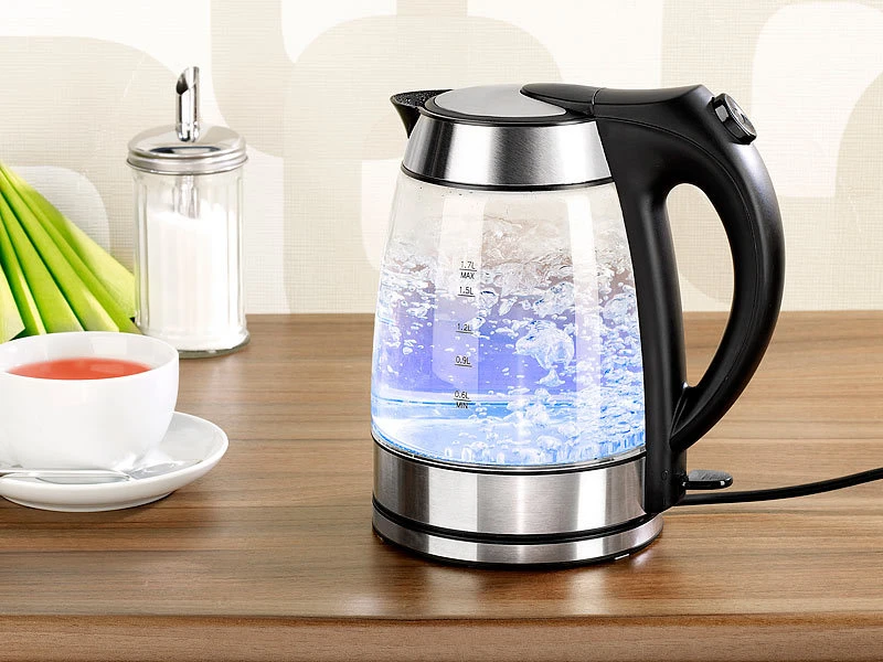 Rosenstein & Söhne Wasserkocher Glas:Wasserkocher, Temperaturabhängige LED-Beleuchtung, 1,7 Liter, 2200 W 10 Rosenstein & Söhne Wasserkocher Glas:Wasserkocher, Temperaturabhängige LED-Beleuchtung, 1,7 Liter, 2200 W – Bild 8