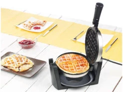 Rosenstein & Söhne Rotierendes Waffeleisen:Drehbares Waffeleisen Aus Edelstahl (Versandrückläufer) -Rosenstein & Söhne Shop nc3687 3 1