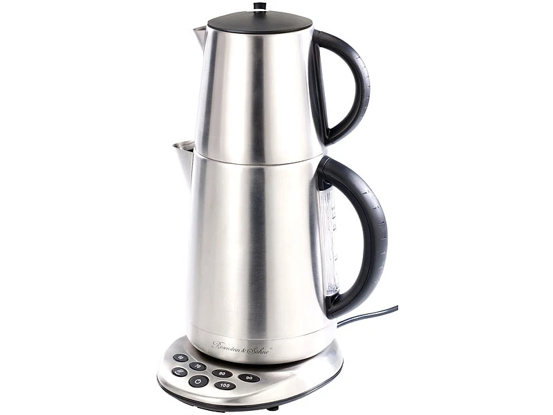 Rosenstein & Söhne Teemaschine:2in1-Edelstahl-Wasserkocher WSK-250.set & Teekanne 5 Rosenstein & Söhne Teemaschine:2in1-Edelstahl-Wasserkocher WSK-250.set & Teekanne – Bild 3