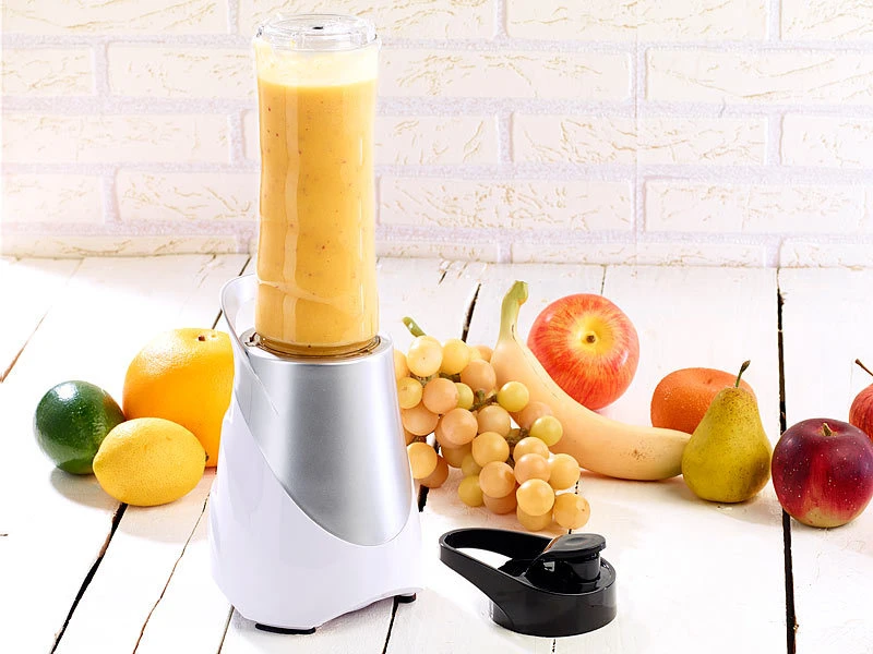 Rosenstein & Söhne Smoothiemixer:2in1-Standmixer Inklusive Smoothie-Mix-Trinkbecher, 300 Watt, 600 Ml 6 Rosenstein & Söhne Smoothiemixer:2in1-Standmixer Inklusive Smoothie-Mix-Trinkbecher, 300 Watt, 600 Ml – Bild 4
