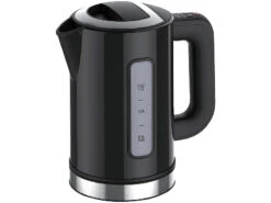 Rosenstein & Söhne Wasserkocher Thermometer:Design-Wasserkocher WSK-250.des, 2500W, 1,5L, Temperaturwahl, Schwarz