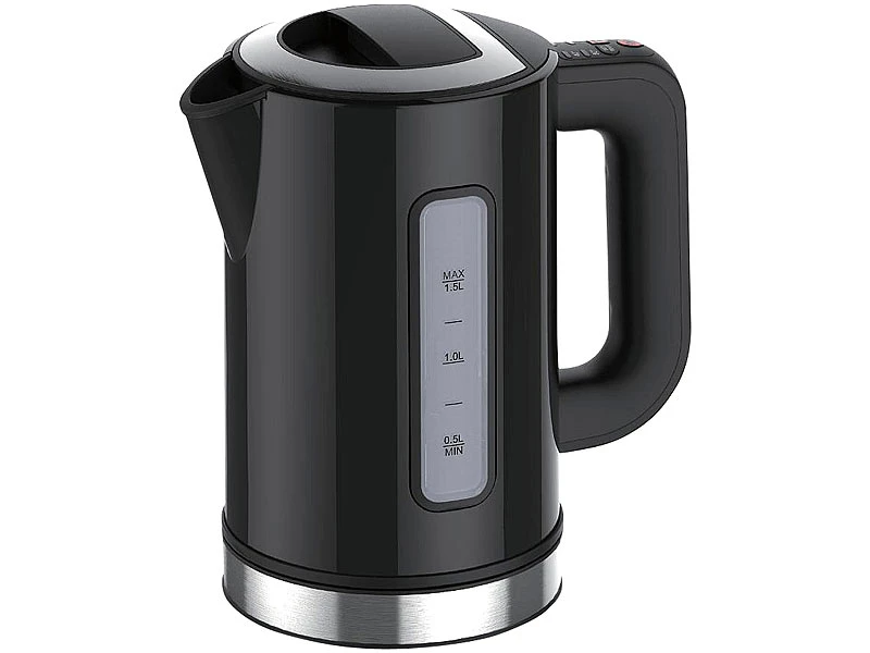 Rosenstein & Söhne Wasserkocher Thermometer:Design-Wasserkocher WSK-250.des, 2500W, 1,5L, Temperaturwahl, Schwarz 3 Rosenstein & Söhne Wasserkocher Thermometer:Design-Wasserkocher WSK-250.des, 2500W, 1,5L, Temperaturwahl, Schwarz