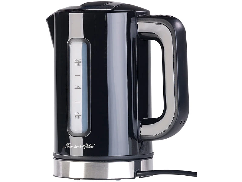 Rosenstein & Söhne Wasserkocher Thermometer:Design-Wasserkocher WSK-250.des, 2500W, 1,5L, Temperaturwahl, Schwarz 4 Rosenstein & Söhne Wasserkocher Thermometer:Design-Wasserkocher WSK-250.des, 2500W, 1,5L, Temperaturwahl, Schwarz – Bild 2