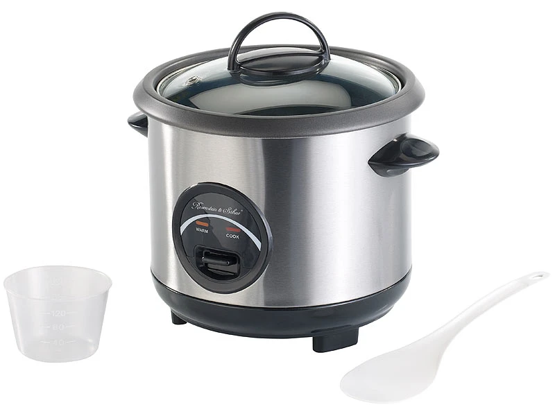 Rosenstein & Söhne Rice Kocher:Edelstahl-Reiskocher Mit Automatischer Warmhalte-Funktion, 0,6 Liter 2 Rosenstein & Söhne Rice Kocher:Edelstahl-Reiskocher Mit Automatischer Warmhalte-Funktion, 0,6 Liter