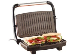 Rosenstein & Söhne Panini Sandwich Maker:Panini-, Sandwich- & Kontaktgrill CG-2510, 1.000 W