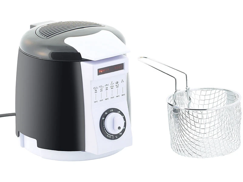 Rosenstein & Söhne Mini Friteuse:2er-Set Kompakte Tisch-Fritteusen Mit Fondue-Set, 0,9 Liter, 840 Watt 4 Rosenstein & Söhne Mini Friteuse:2er-Set Kompakte Tisch-Fritteusen Mit Fondue-Set, 0,9 Liter, 840 Watt – Bild 2