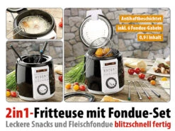 Rosenstein & Söhne Mini Fritteuse:Kompakte Tisch-Fritteuse Mit Fondue-Set, 0,9 Liter, 840 Watt -Rosenstein & Söhne Shop nc3834 5