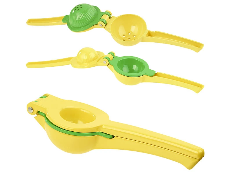 Rosenstein & Söhne Zitronenpresse Metall:2in1-Metall-Zitruspresse, 2 Schalen Für Zitronen & Limetten, Ø6&7,5cm 5 Rosenstein & Söhne Zitronenpresse Metall:2in1-Metall-Zitruspresse, 2 Schalen Für Zitronen & Limetten, Ø6&7,5cm – Bild 3