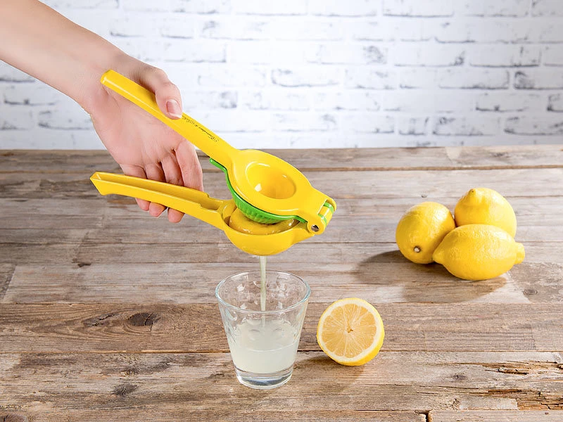 Rosenstein & Söhne Zitronenpresse Metall:2in1-Metall-Zitruspresse, 2 Schalen Für Zitronen & Limetten, Ø6&7,5cm 7 Rosenstein & Söhne Zitronenpresse Metall:2in1-Metall-Zitruspresse, 2 Schalen Für Zitronen & Limetten, Ø6&7,5cm – Bild 5