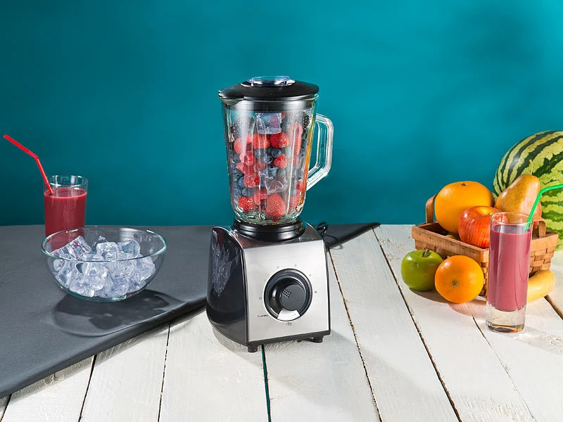 Rosenstein & Söhne Mixer Mit Glasbehälter:Glas-Standmixer, 6 Klingen, 7 Modi, Ice Crush, 600W, 1,5l, Profi-Clean 9 Rosenstein & Söhne Mixer Mit Glasbehälter:Glas-Standmixer, 6 Klingen, 7 Modi, Ice Crush, 600W, 1,5l, Profi-Clean – Bild 7