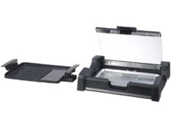 Rosenstein & Söhne Tischgrill Mit Deckel:Tischgrill Mit Glasdeckel, Keramik-beschichtete Grillplatte, 1.650 W -Rosenstein & Söhne Shop nc5917 2