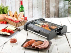 Rosenstein & Söhne Tischgrill Mit Deckel:Tischgrill Mit Glasdeckel, Keramik-beschichtete Grillplatte, 1.650 W -Rosenstein & Söhne Shop nc5917 9