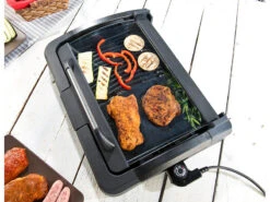 Rosenstein & Söhne Elektrogrill:XL-Tischgrill M. Glasdeckel, Keramik-beschichtete Grillplatte, 2.200 W -Rosenstein & Söhne Shop nc5918 10