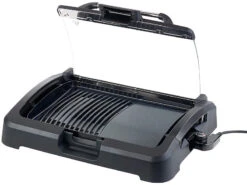 Rosenstein & Söhne Elektrogrill:XL-Tischgrill M. Glasdeckel, Keramik-beschichtete Grillplatte, 2.200 W -Rosenstein & Söhne Shop nc5918 6