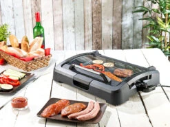 Rosenstein & Söhne Elektrogrill:XL-Tischgrill M. Glasdeckel, Keramik-beschichtete Grillplatte, 2.200 W -Rosenstein & Söhne Shop nc5918 9