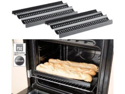 Rosenstein & Söhne Blech:2er-Set Baguette-Backbleche Aus Carbonstahl, Anti-Haft-beschichtet