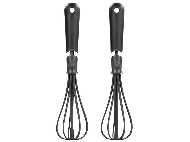 Rosenstein & Söhne Schneebesen Plastik:2er-Set Flexible Schneebesen, Verstellbare Breite 4 Rosenstein & Söhne Schneebesen Plastik:2er-Set Flexible Schneebesen, Verstellbare Breite – Bild 2