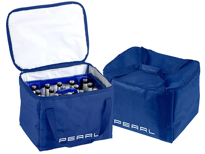 PEARL Kühlbox:2er-Set Isolierte Kühltaschen, Verstärkte Trageriemen Für Bierkästen 2 PEARL Kühlbox:2er-Set Isolierte Kühltaschen, Verstärkte Trageriemen Für Bierkästen