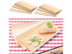 Rosenstein & Söhne Zedernholz-Bretter:10er-Set Zedernholz-Grillbretter Für Holzkohle- & Gasgrills