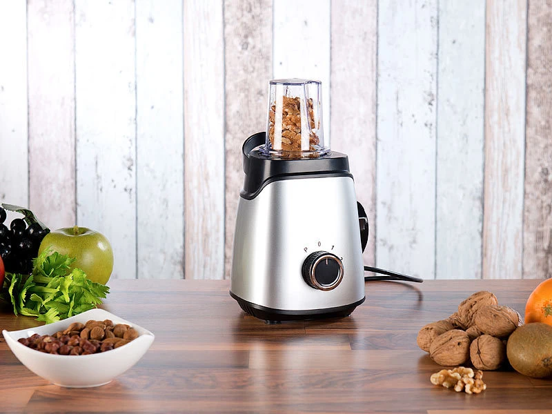 Rosenstein & Söhne Mixer Mit Vakuumpumpe:Mahl-Aufsatz Mit Edelstahl-Klinge Und Becher Für 2in1-Vakuum-Mixer 8 Rosenstein & Söhne Mixer Mit Vakuumpumpe:Mahl-Aufsatz Mit Edelstahl-Klinge Und Becher Für 2in1-Vakuum-Mixer – Bild 6