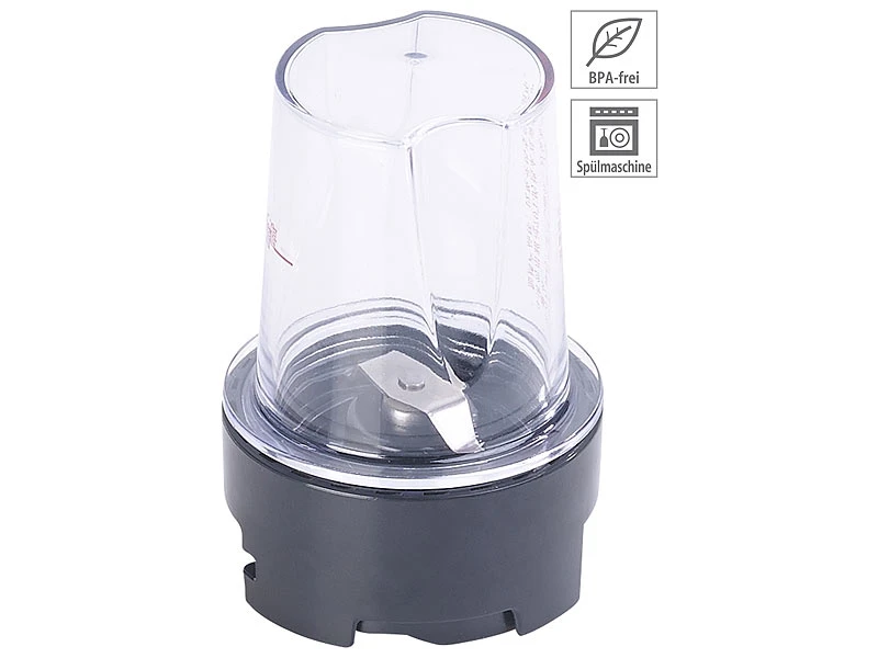 Rosenstein & Söhne Mixer Mit Vakuumpumpe:Mahl-Aufsatz Mit Edelstahl-Klinge Und Becher Für 2in1-Vakuum-Mixer 3 Rosenstein & Söhne Mixer Mit Vakuumpumpe:Mahl-Aufsatz Mit Edelstahl-Klinge Und Becher Für 2in1-Vakuum-Mixer