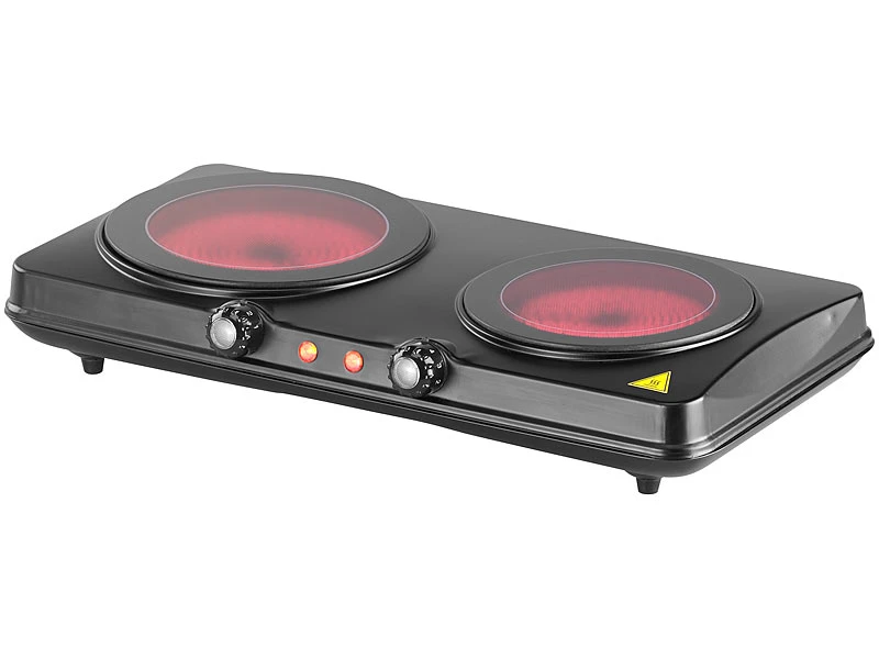 Rosenstein & Söhne Doppelkochfeld:Glaskeramik-Doppel-Kochfeld, Infrarot-Wärme, 2.000 W, Ø 16,4 & 18,8 Cm 5 Rosenstein & Söhne Doppelkochfeld:Glaskeramik-Doppel-Kochfeld, Infrarot-Wärme, 2.000 W, Ø 16,4 & 18,8 Cm – Bild 3