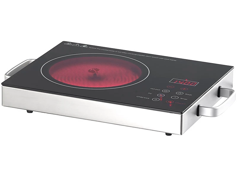 Rosenstein & Söhne Ceran Kochplatte Einzeln:Glaskeramik-Kochfeld, Infrarot-Wärme, Touch-Bedienfeld, 2.000 W, 20 Cm 4 Rosenstein & Söhne Ceran Kochplatte Einzeln:Glaskeramik-Kochfeld, Infrarot-Wärme, Touch-Bedienfeld, 2.000 W, 20 Cm – Bild 2