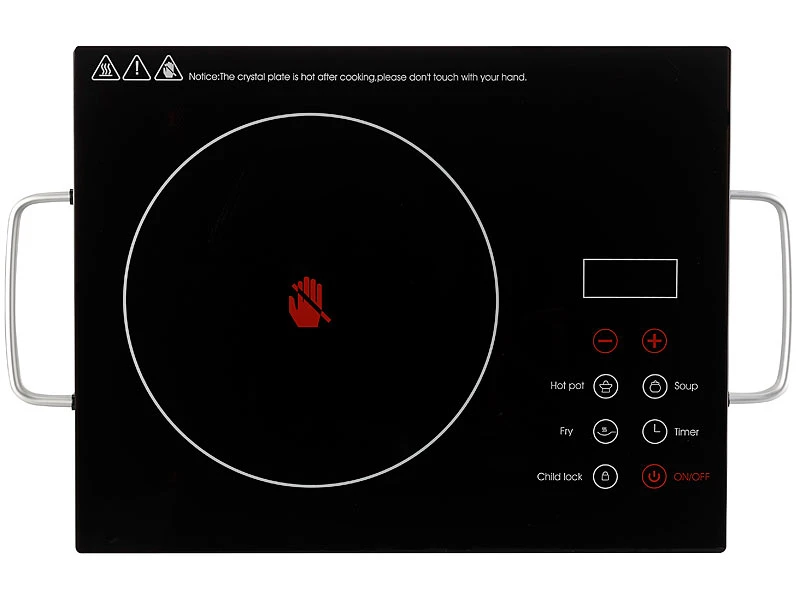 Rosenstein & Söhne Ceran Kochplatte Einzeln:Glaskeramik-Kochfeld, Infrarot-Wärme, Touch-Bedienfeld, 2.000 W, 20 Cm 11 Rosenstein & Söhne Ceran Kochplatte Einzeln:Glaskeramik-Kochfeld, Infrarot-Wärme, Touch-Bedienfeld, 2.000 W, 20 Cm – Bild 9