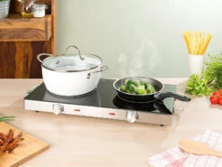 Rosenstein & Söhne Kochplatte Doppel:Glaskeramik-Doppelkochfeld Mit Infrarot-Wärme, Versandrückläufer -Rosenstein & Söhne Shop nx1520 2