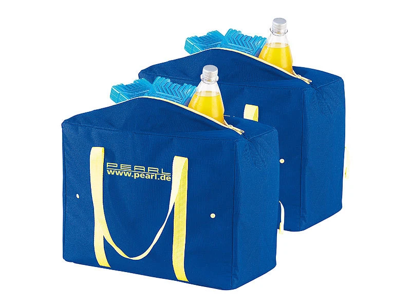 PEARL Flaschentasche:2er-Set Zusammenfaltbare Nylon-Kühltaschen, 21 Liter, EPE-isoliert 3 PEARL Flaschentasche:2er-Set Zusammenfaltbare Nylon-Kühltaschen, 21 Liter, EPE-isoliert