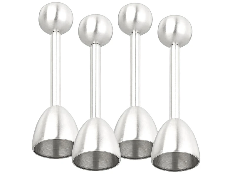 Rosenstein & Söhne Eierschalenbrecher:4er-Set Eierköpfer & Eieröffner Aus Edelstahl, Für Harte & Weiche Eier 4 Rosenstein & Söhne Eierschalenbrecher:4er-Set Eierköpfer & Eieröffner Aus Edelstahl, Für Harte & Weiche Eier – Bild 2