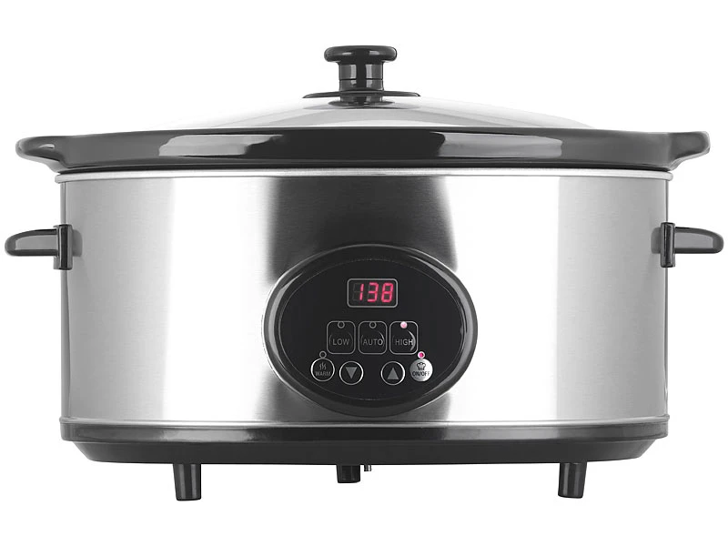 Rosenstein & Söhne Kocher:Schongarer Mit Keramik-Einsatz 4,5 L, 2 Temperaturen, Warmhalte, 280W 4 Rosenstein & Söhne Kocher:Schongarer Mit Keramik-Einsatz 4,5 L, 2 Temperaturen, Warmhalte, 280W – Bild 2