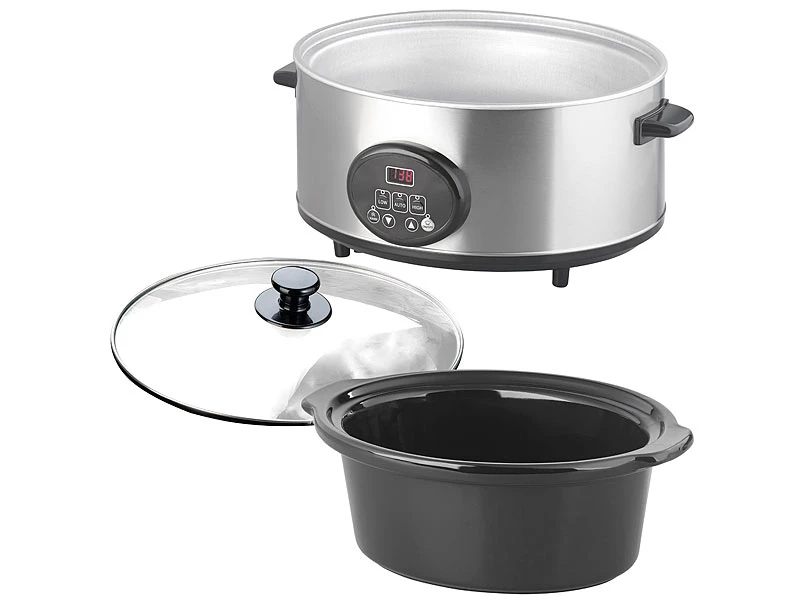 Rosenstein & Söhne Kocher:Schongarer Mit Keramik-Einsatz 4,5 L, 2 Temperaturen, Warmhalte, 280W 3 Rosenstein & Söhne Kocher:Schongarer Mit Keramik-Einsatz 4,5 L, 2 Temperaturen, Warmhalte, 280W