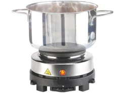 Rosenstein & Söhne Mini Herdplatte:Elektrische Mini-Einzel-Kochplatte, Stufenlos, 500 Watt, Ø 10 Cm