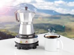 Rosenstein & Söhne Herdplatte:Elektrische Mini-Einzel-Kochplatte & Espresso-Kocher, 500 W, 3 Tassen -Rosenstein & Söhne Shop nx3195 9